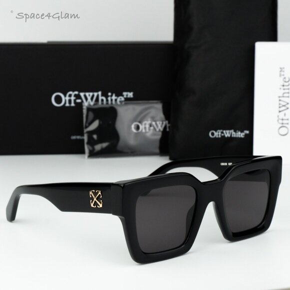 Off-White Women Sunglasses Black Grey Square OERI13I JACKSON 1007 NEW AUTHENTIC
